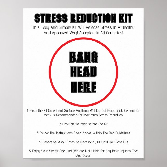 "Bang Head Here" Poster engraçado (Frente)