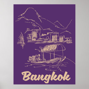 Bangkok, poster de viagens da Tailândia
