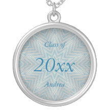Colar de Graduação das Estrelas de Cinza Azul Silv
