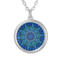 Colar de Mandala Verde Azul
