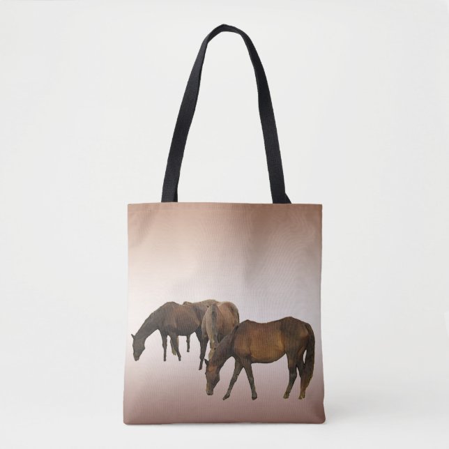 Banheira de Tote Animal Cavalos Marrons (Frente)