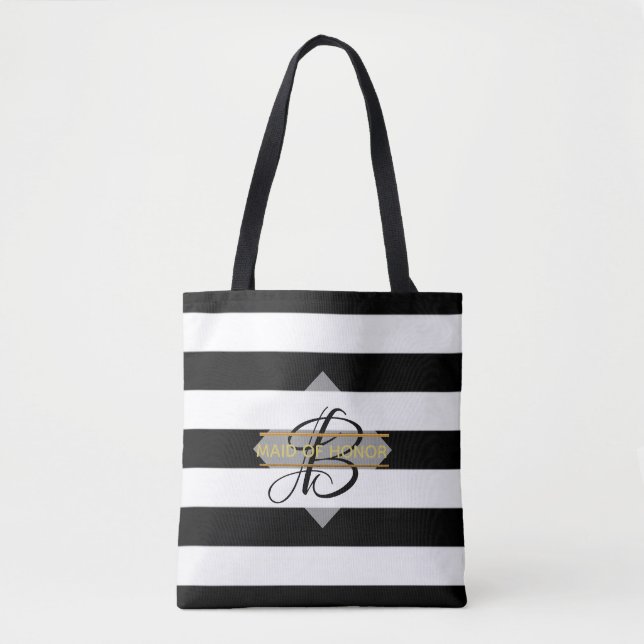 Banheira de Tote MONOGRAM, Glamorous Black White S (Frente)