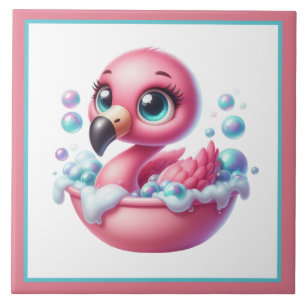 Banheira fofa banheiro flamingo rosa