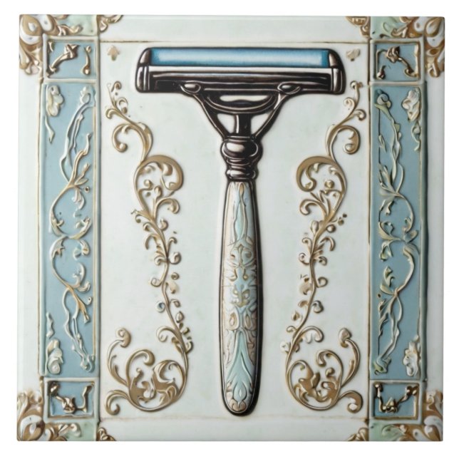 Banheiro Azul De Barbataria Razor Shaver Funny (Frente)