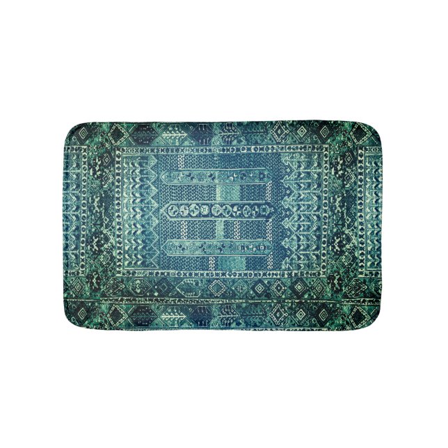 Banheiro Design de tapete oriental em blues (frente)