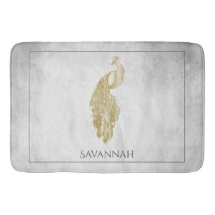 Banheiro Dourado tapete personalizado de peacock personaliz