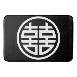 Banheiro Dupla Felicidade / Tapete de Banho Preto