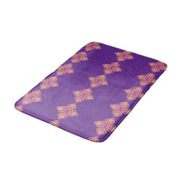 Banheiro Flores em Tapete de Banho Roxo