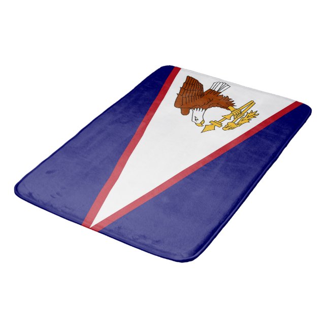 Banheiro Grande tapete com bandeira de Samoa Americana, EUA (Angulado)