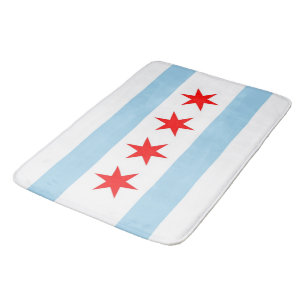 Banheiro Grande tapete de banho com bandeira de Chicago, EU