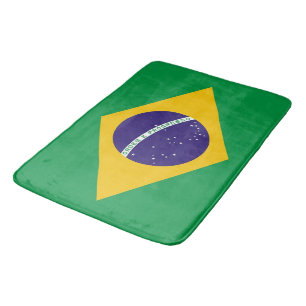 Banheiro Grande tapete de banho com bandeira do Brasil