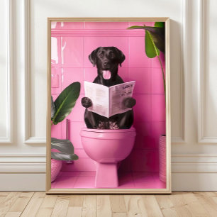 Banheiro Impressão de Labrador Preto Posters Engra