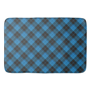 Banheiro Padrão simples de tartan no tapete azul escuro
