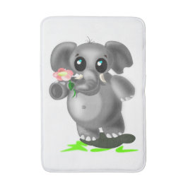 Banheiro Pequeno Elefante com tapete de banho de flores - S