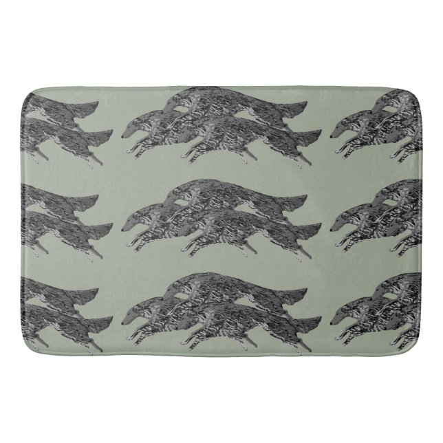 Banheiro Pulando o tapete de banho do Borzoi (Frente)