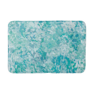 Banheiro tapete azul de menta abstrato impressionista