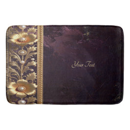 Banheiro Tapete de Banho Adorno Floral Dourado