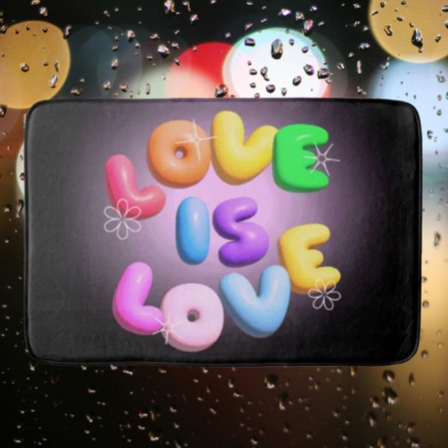 Banheiro Tapete de Banho Arco-íris 3D Love Is Love Orgulho (Criador carregado)