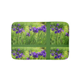 Banheiro Tapete de Banho Arte Floral Botânica Íris Roxo
