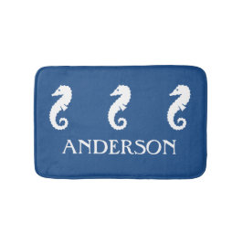 Banheiro Tapete de banho azul náutico da criatura do mar do