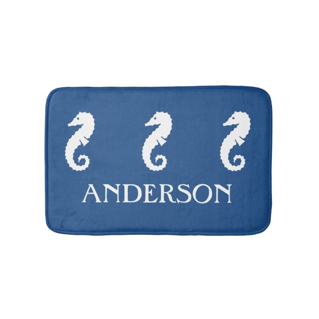 Banheiro Tapete de banho azul náutico da criatura do mar do (frente)