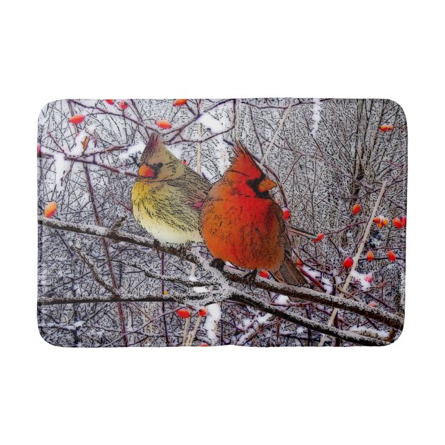 Banheiro Tapete de banho cardinal da floresta (Frente)