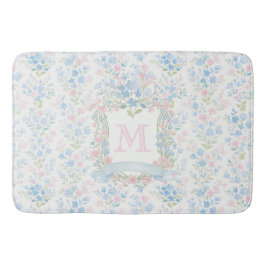 Banheiro Tapete de Banho com Monograma Floral Personalizado