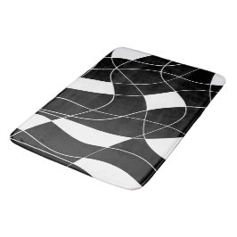 Banheiro tapete de banho com padrão abstrato preto e branco
