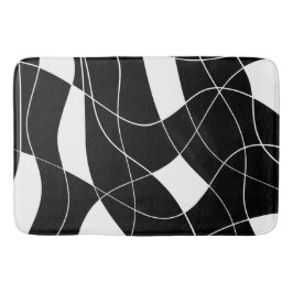 Banheiro tapete de banho com padrão abstrato preto e branco