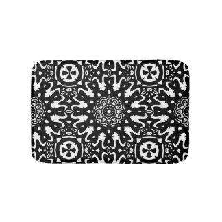 Banheiro Tapete de Banho com Padrão Preto+Branco Funky Mand