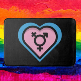 Banheiro Tapete de Banho Coração do Orgulho Trans