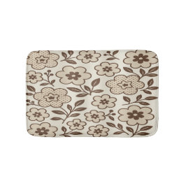 Banheiro Tapete de Banho Creme Floral