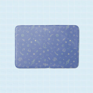 Banheiro Tapete de Banho Cute Space Doodle