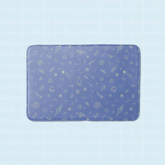 Banheiro Tapete de Banho Cute Space Doodle