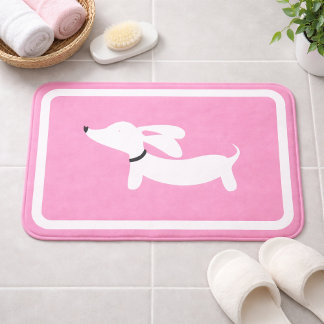 Banheiro Tapete de Banho Dachshund Rosa Tapete de Banho par