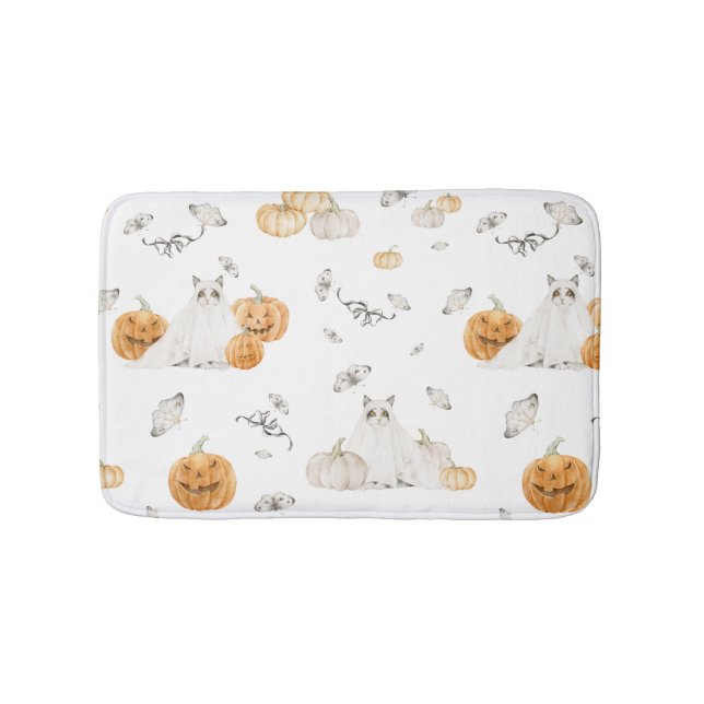 Banheiro Tapete de Banho de Gato Assustador de Halloween (frente)