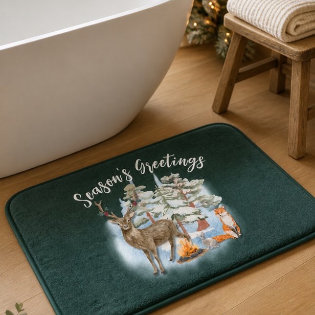 Banheiro Tapete de Banho de Natal de Animais da Floresta (Criador carregado)