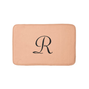 Banheiro Tapete de Banho de Pelúcia Monogramado Peach Fuzz
