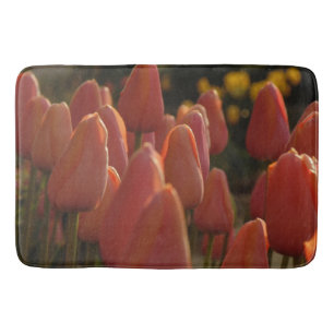 Banheiro tapete de banho de tulipa vermelha