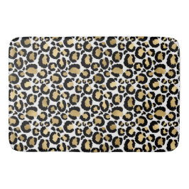 Banheiro tapete de banho Dourado, branco e preto para leopa