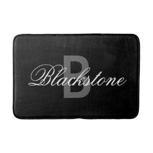 Banheiro Tapete de banho elegante com monograma preto para