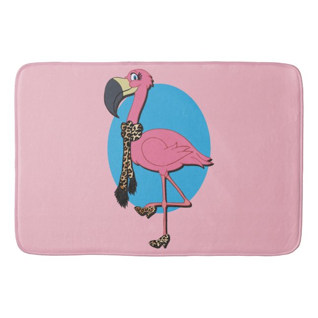 Banheiro Tapete de Banho Flamingo Chique (Frente)