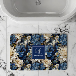 Banheiro Tapete de Banho Floral Nome Personalizado Flores M