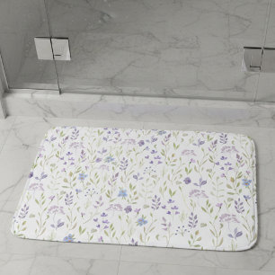 Banheiro Tapete de Banho Floral Roxo