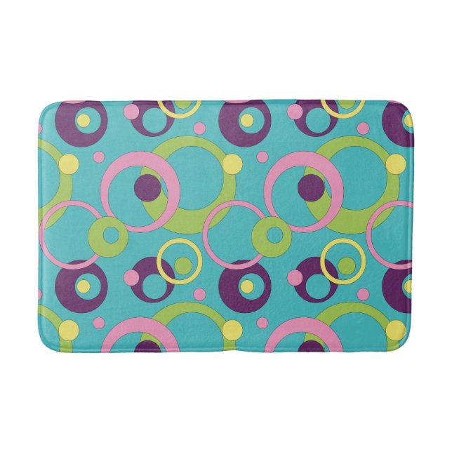 Banheiro Tapete de Banho Funky Blue Circles (Frente)