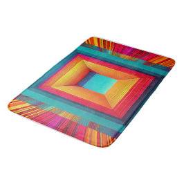 Banheiro Tapete de Banho Geométrico Infinito Neon 3D