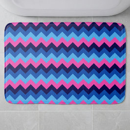 Banheiro Tapete de Banho Grande Azul Rosa com Padrão Chevro