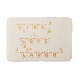 Banheiro Tapete de Banho Live Love Laugh Cute Notedry