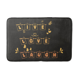 Banheiro Tapete de Banho Live Love Laugh Fofo Notedry