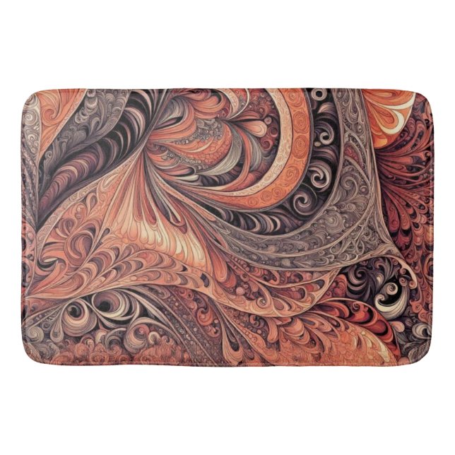 Banheiro Tapete de Banho Mandala Boho Intricado (Frente)
